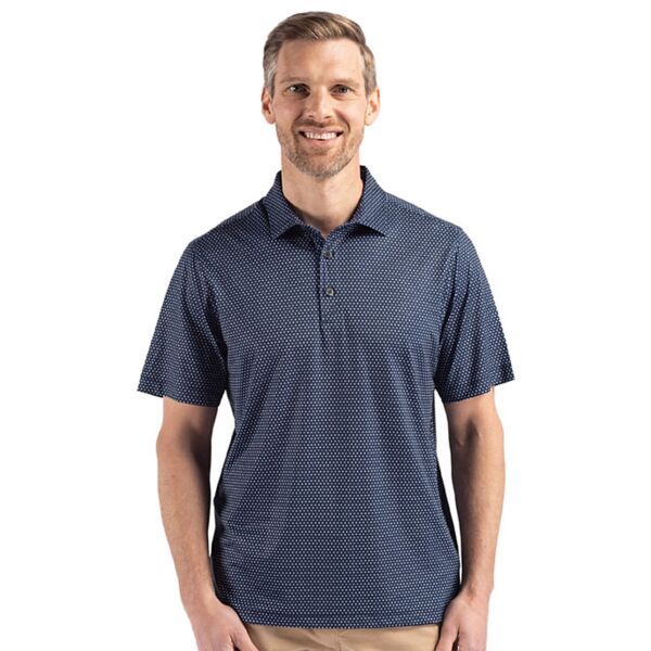 Cutter & Buck Pike Eco Shadow Check Print Recycled Mens Big & Tall Polo Thumbnail